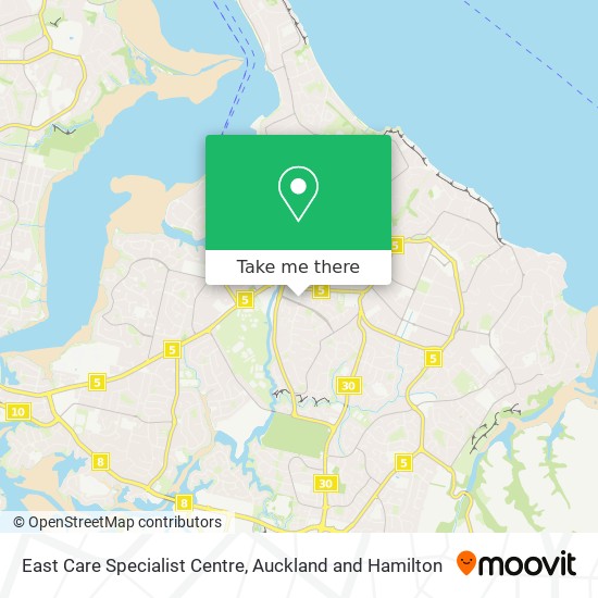 East Care Specialist Centre map