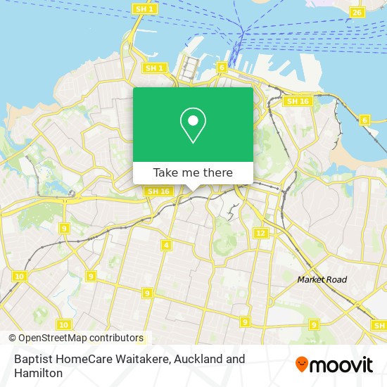 Baptist HomeCare Waitakere map