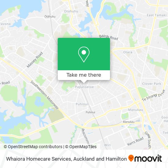 Whaiora Homecare Services map