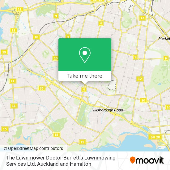 The Lawnmower Doctor Barrett's Lawnmowing Services Ltd map