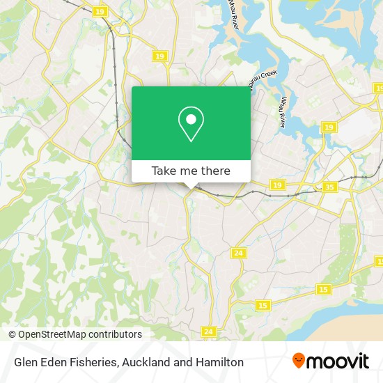 Glen Eden Fisheries map