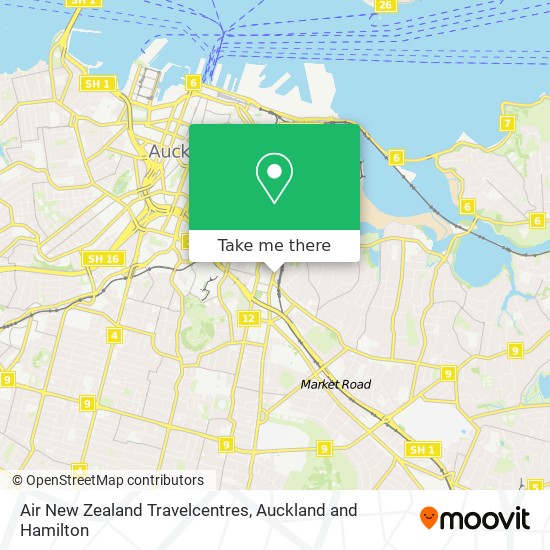 Air New Zealand Travelcentres map