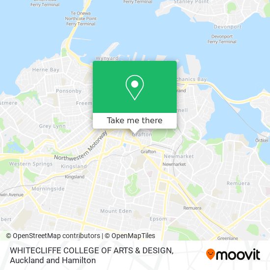 WHITECLIFFE COLLEGE OF ARTS & DESIGN map