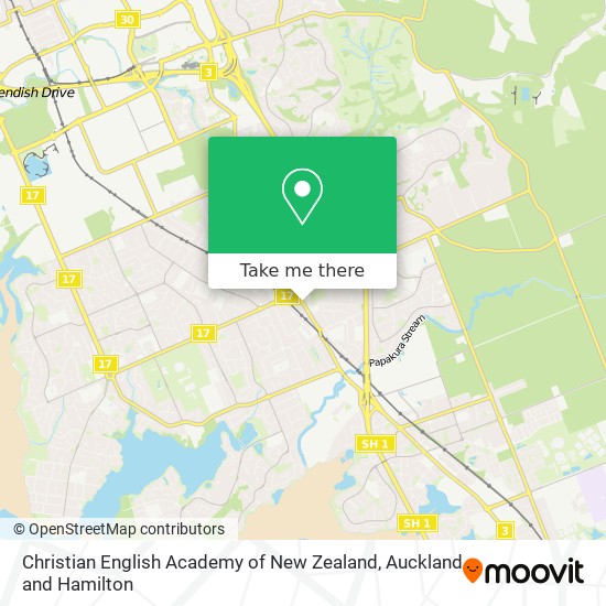Christian English Academy of New Zealand map