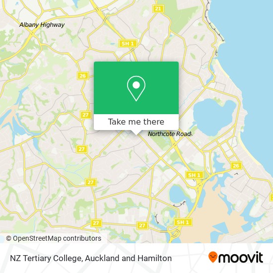 NZ Tertiary College map