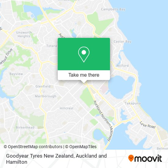 Goodyear Tyres New Zealand map