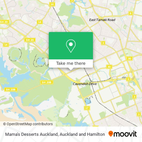 Mama's Desserts Auckland map