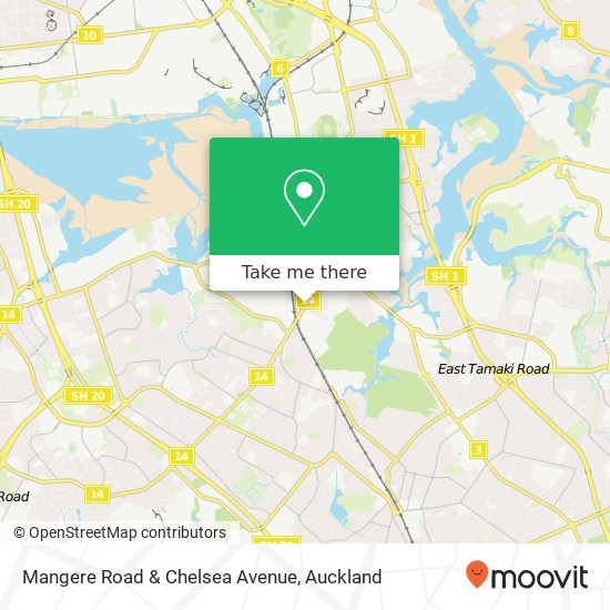 Mangere Road & Chelsea Avenue地图