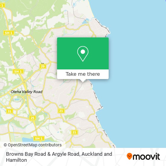 Browns Bay Road & Argyle Road map
