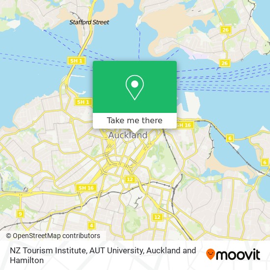 NZ Tourism Institute, AUT University map