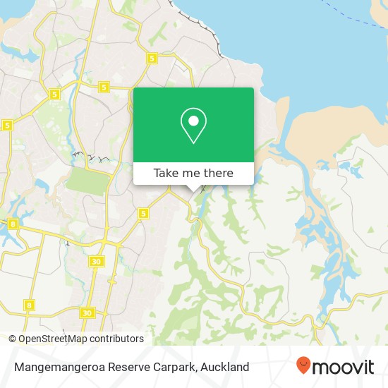 Mangemangeroa Reserve Carpark map