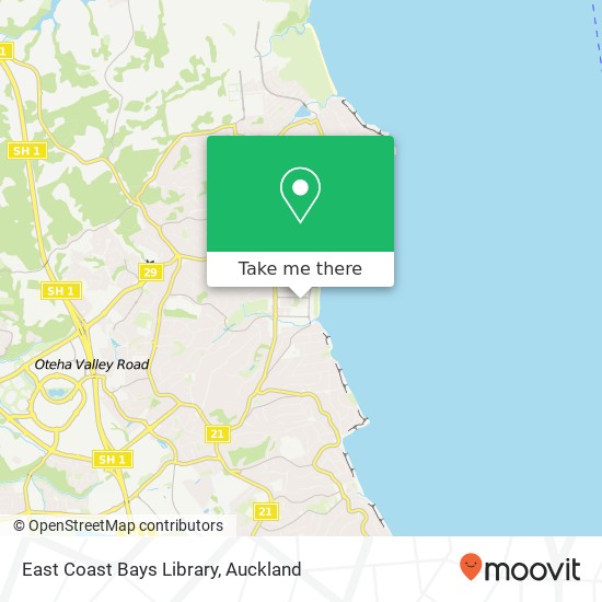 East Coast Bays Library map