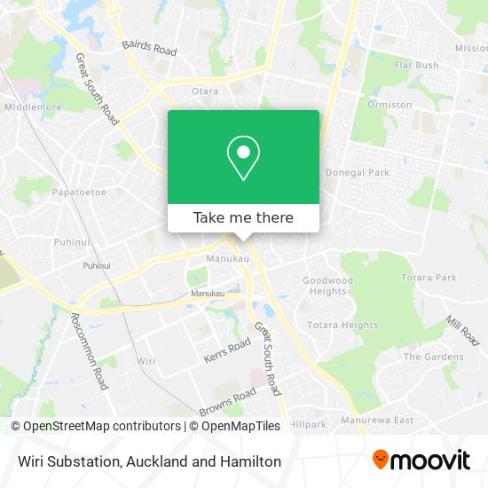 Wiri Substation map