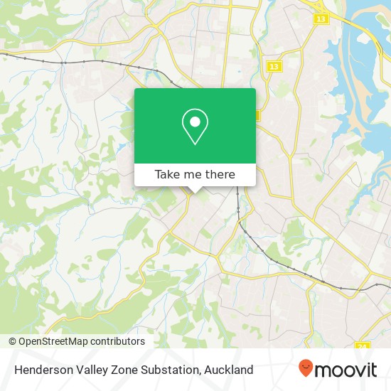 Henderson Valley Zone Substation map