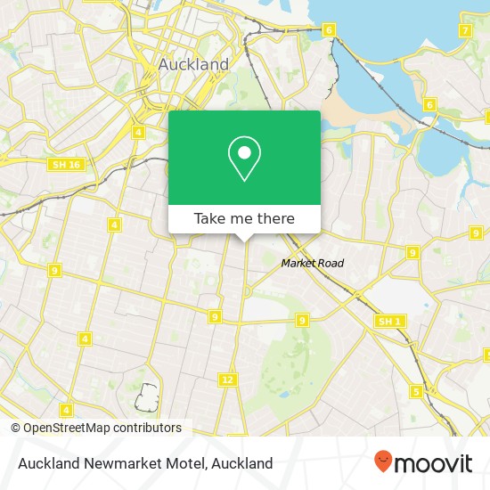 Auckland Newmarket Motel map