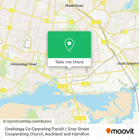 Onehunga Co-Operating Parish / Grey Street Cooperating Church map