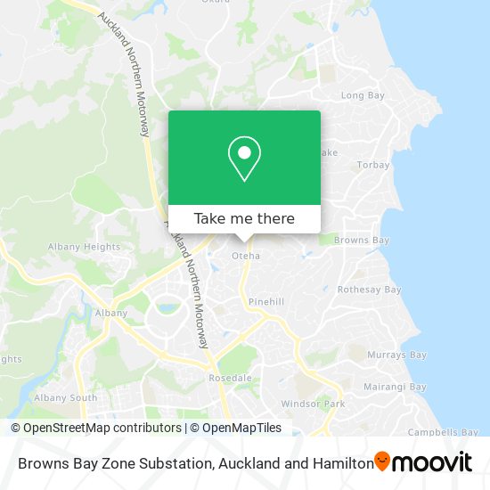 Browns Bay Zone Substation map