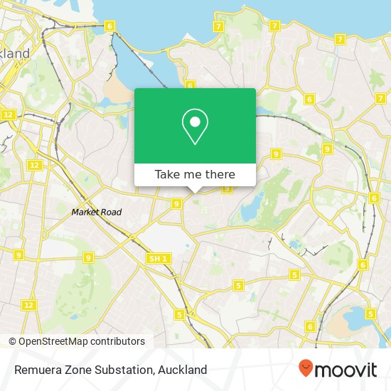 Remuera Zone Substation map