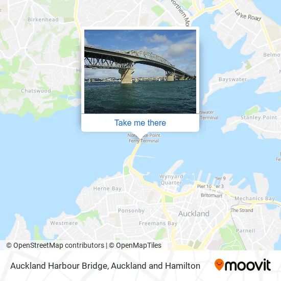 Auckland Harbour Bridge map