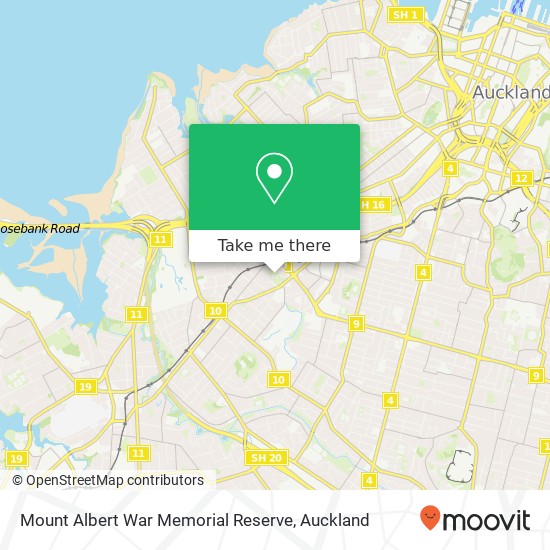 Mount Albert War Memorial Reserve map