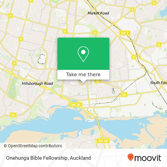 Onehunga Bible Fellowship map