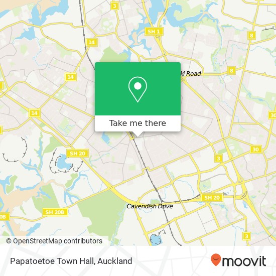 Papatoetoe Town Hall map