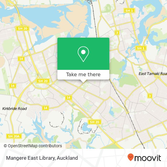Mangere East Library map