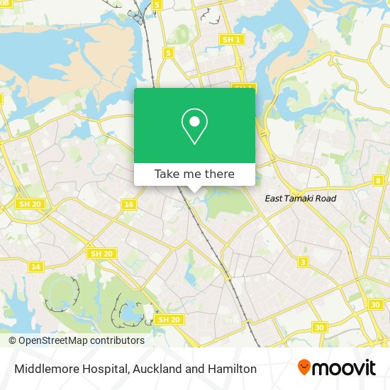 Middlemore Hospital map