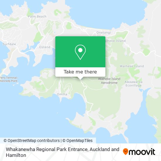 Whakanewha Regional Park Entrance map