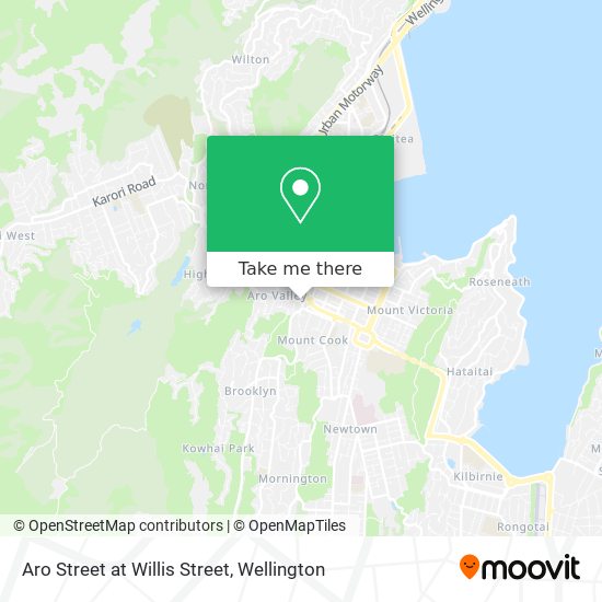 Aro Street at Willis Street map