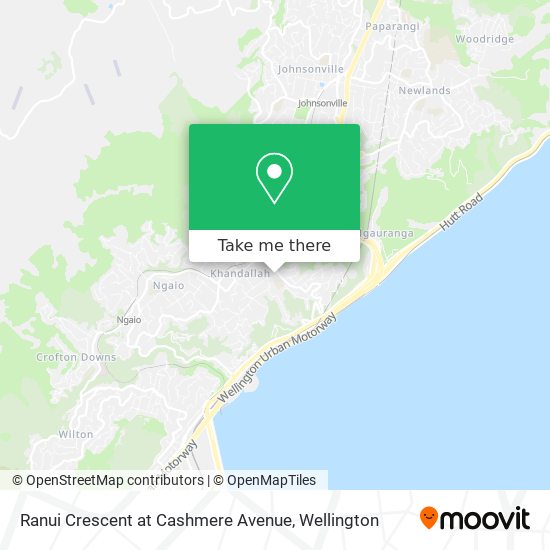 Ranui Crescent at Cashmere Avenue map