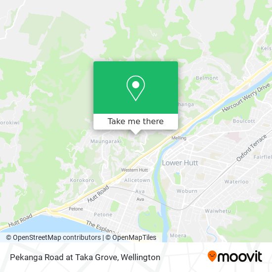 Pekanga Road at Taka Grove map