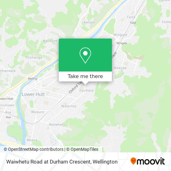 Waiwhetu Road at Durham Crescent map