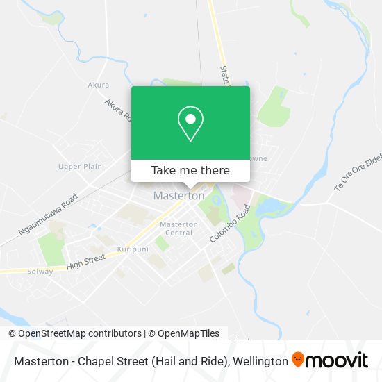 Masterton - Chapel Street (Hail and Ride) map