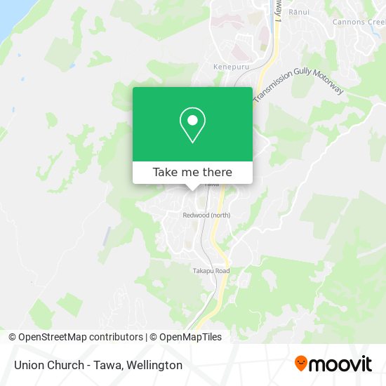 Union Church - Tawa map