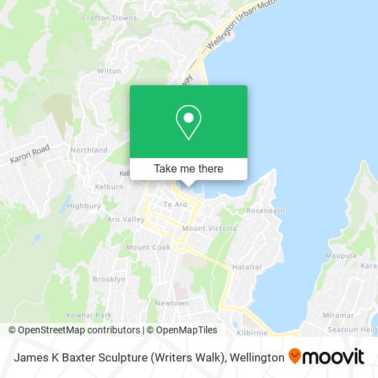 James K Baxter Sculpture (Writers Walk) map
