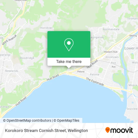 Korokoro Stream Cornish Street map