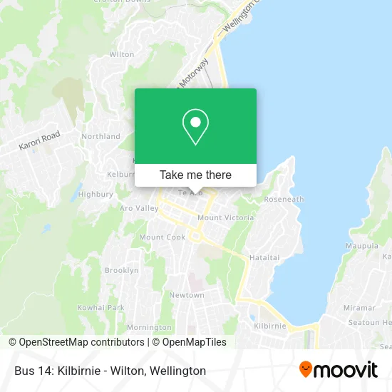 Bus 14: Kilbirnie - Wilton map