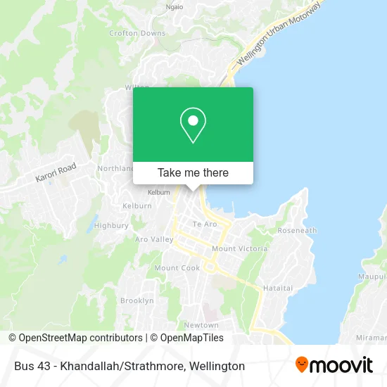 Bus 43 - Khandallah/Strathmore map