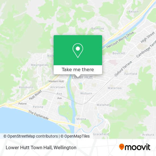 Lower Hutt Town Hall map