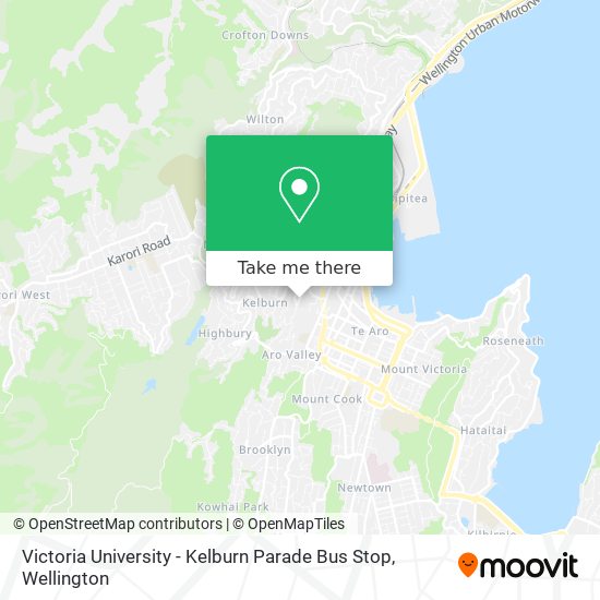 Victoria University - Kelburn Parade Bus Stop map