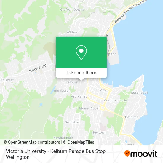 Victoria University - Kelburn Parade Bus Stop map