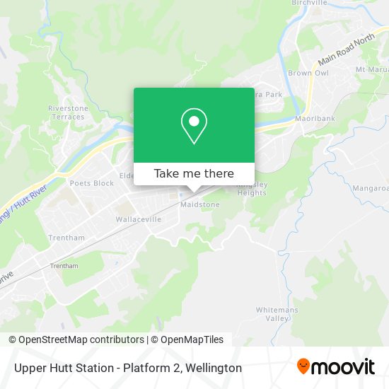 Upper Hutt Station - Platform 2 map