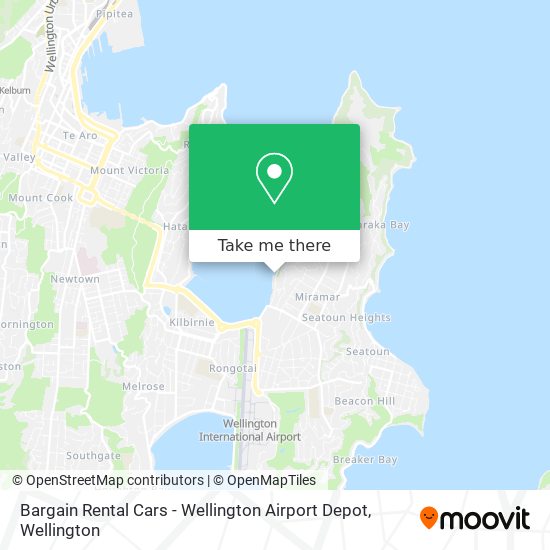 Bargain Rental Cars - Wellington Airport Depot map