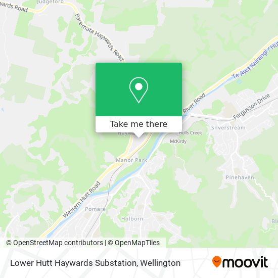 Lower Hutt Haywards Substation map