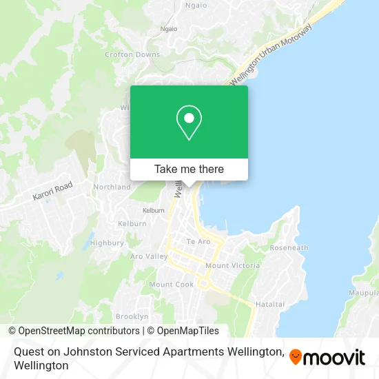 Quest on Johnston Serviced Apartments Wellington map