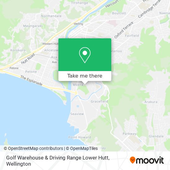 Golf Warehouse & Driving Range Lower Hutt map