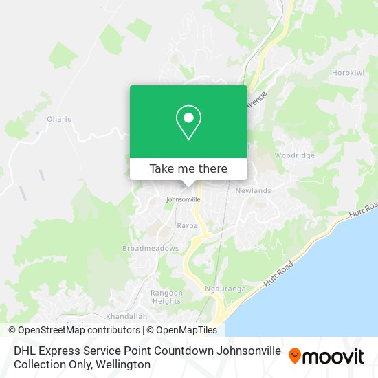 DHL Express Service Point Countdown Johnsonville Collection Only map