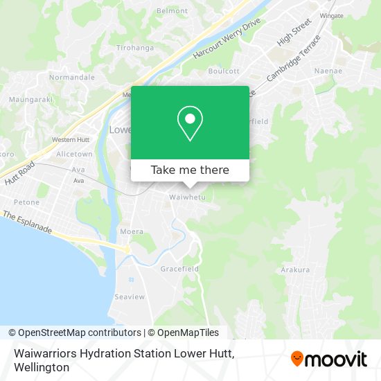 Waiwarriors Hydration Station Lower Hutt map