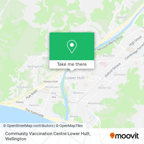 Community Vaccination Centre Lower Hutt map